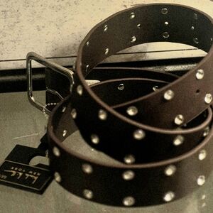 Nicole Miller Dark Brown Belt with Silver Accents